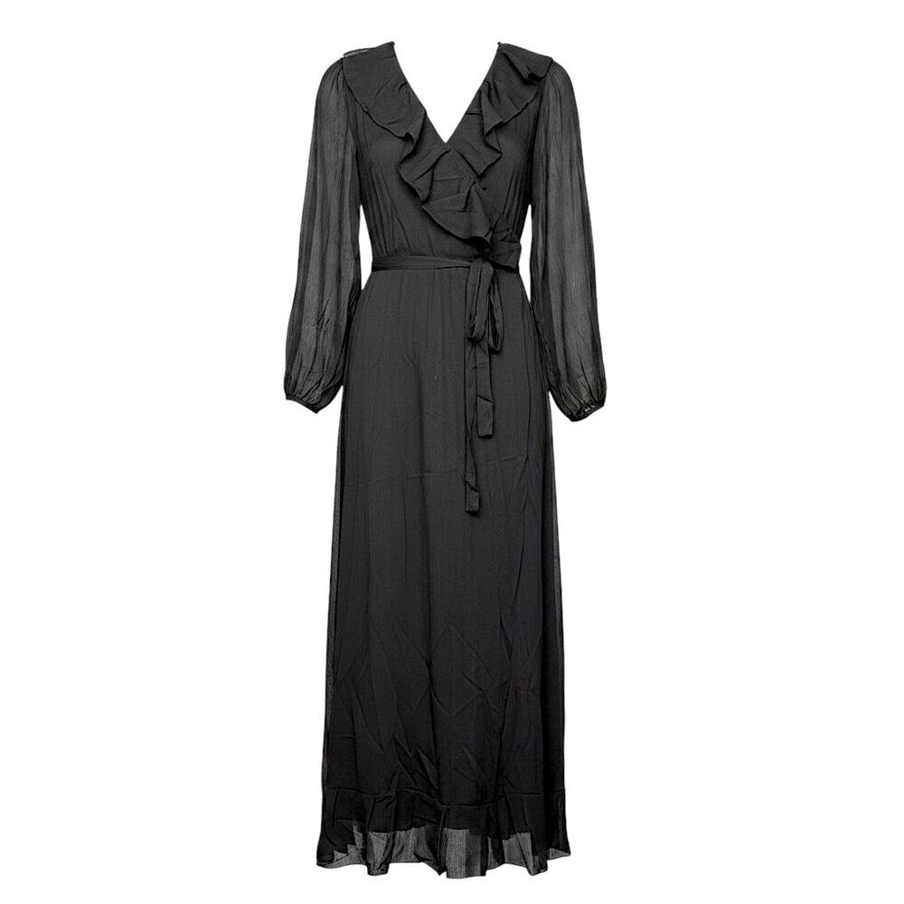 Killstar x It’s Black Friday Odelina Black Wrap Maxi Dress S NWT